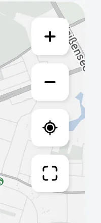 The map control stack: zoom in, zoom out, find my location, and show all features